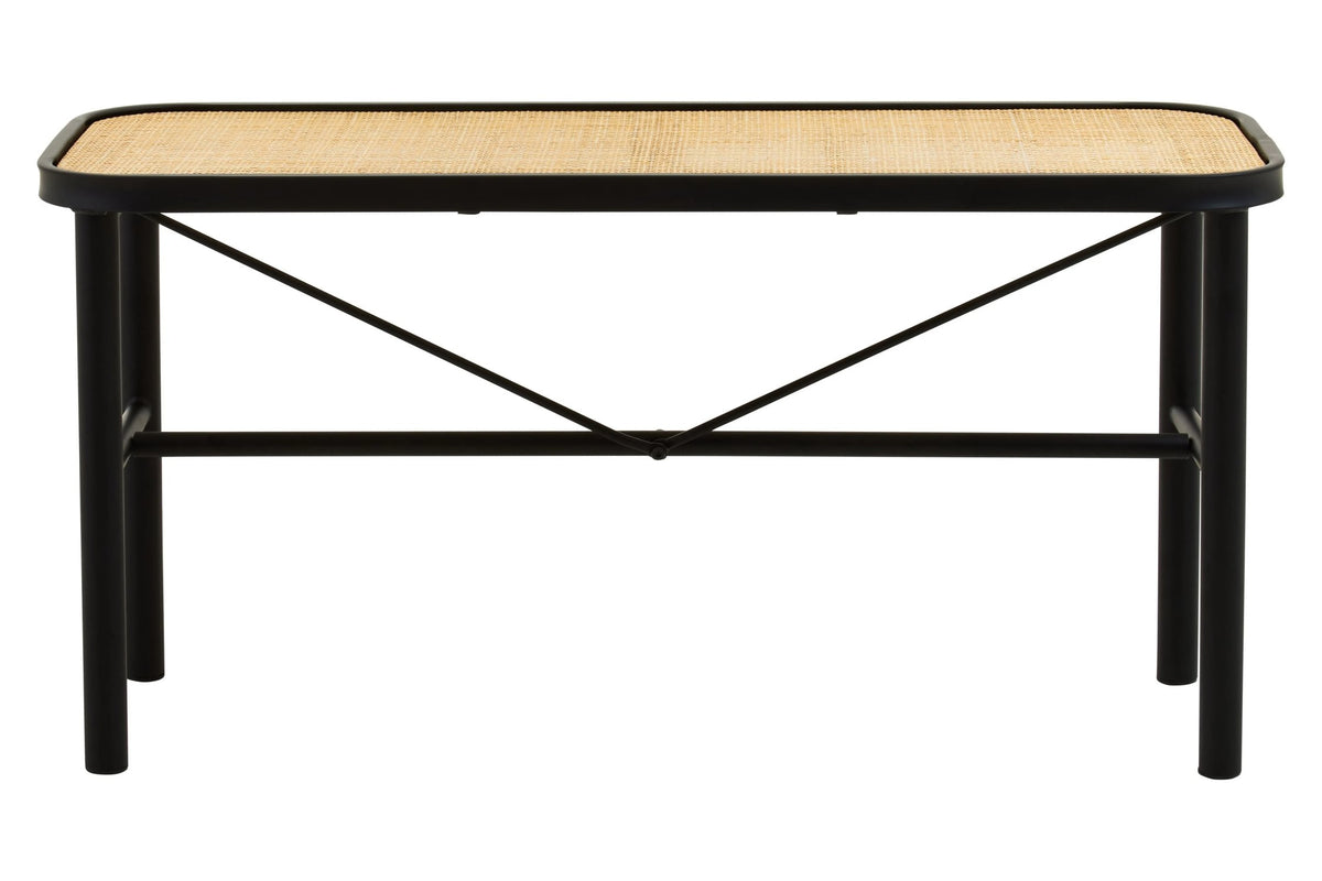 Porto Metal and Rattan Bench