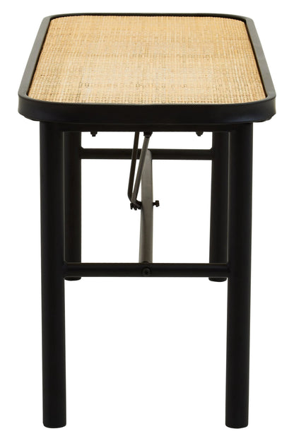 Porto Metal and Rattan Bench