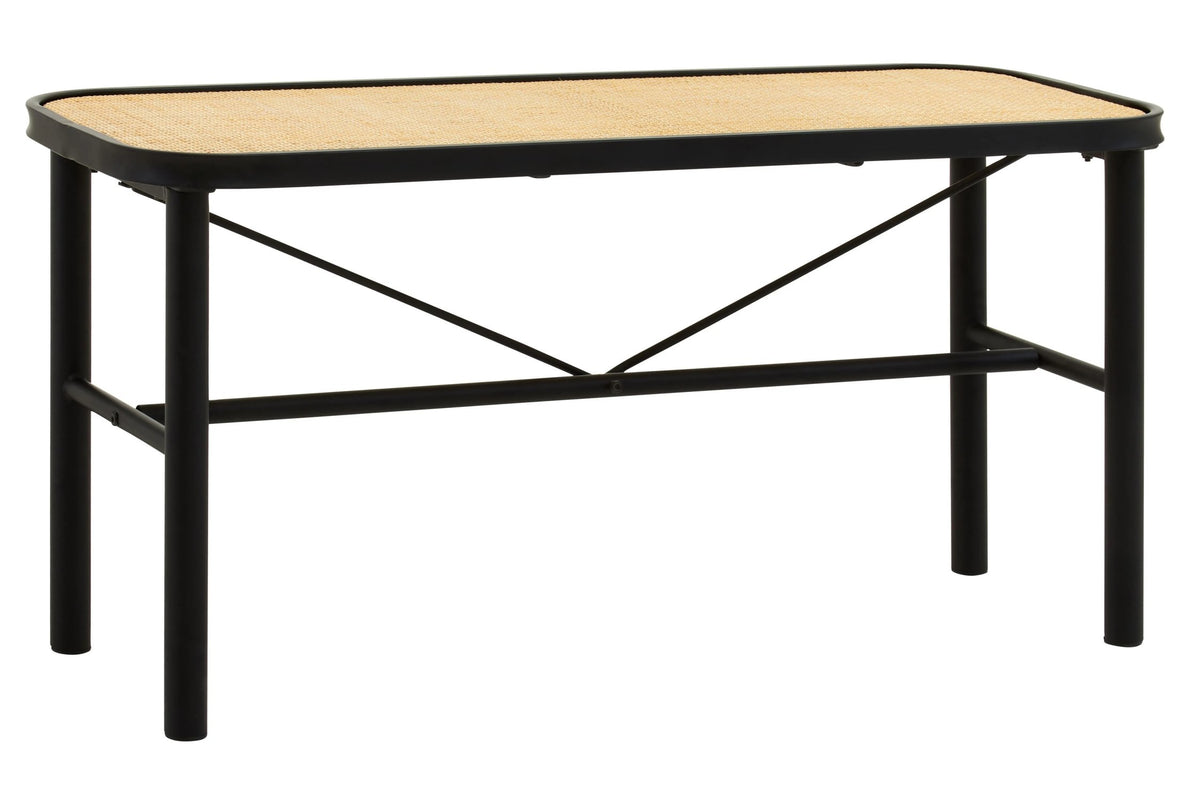 Porto Metal and Rattan Bench