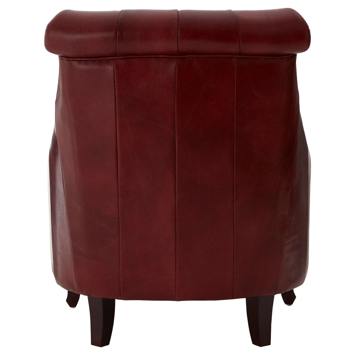 Verona Deep Red Leather Lounge Chair with Tufted Back (W75cm)