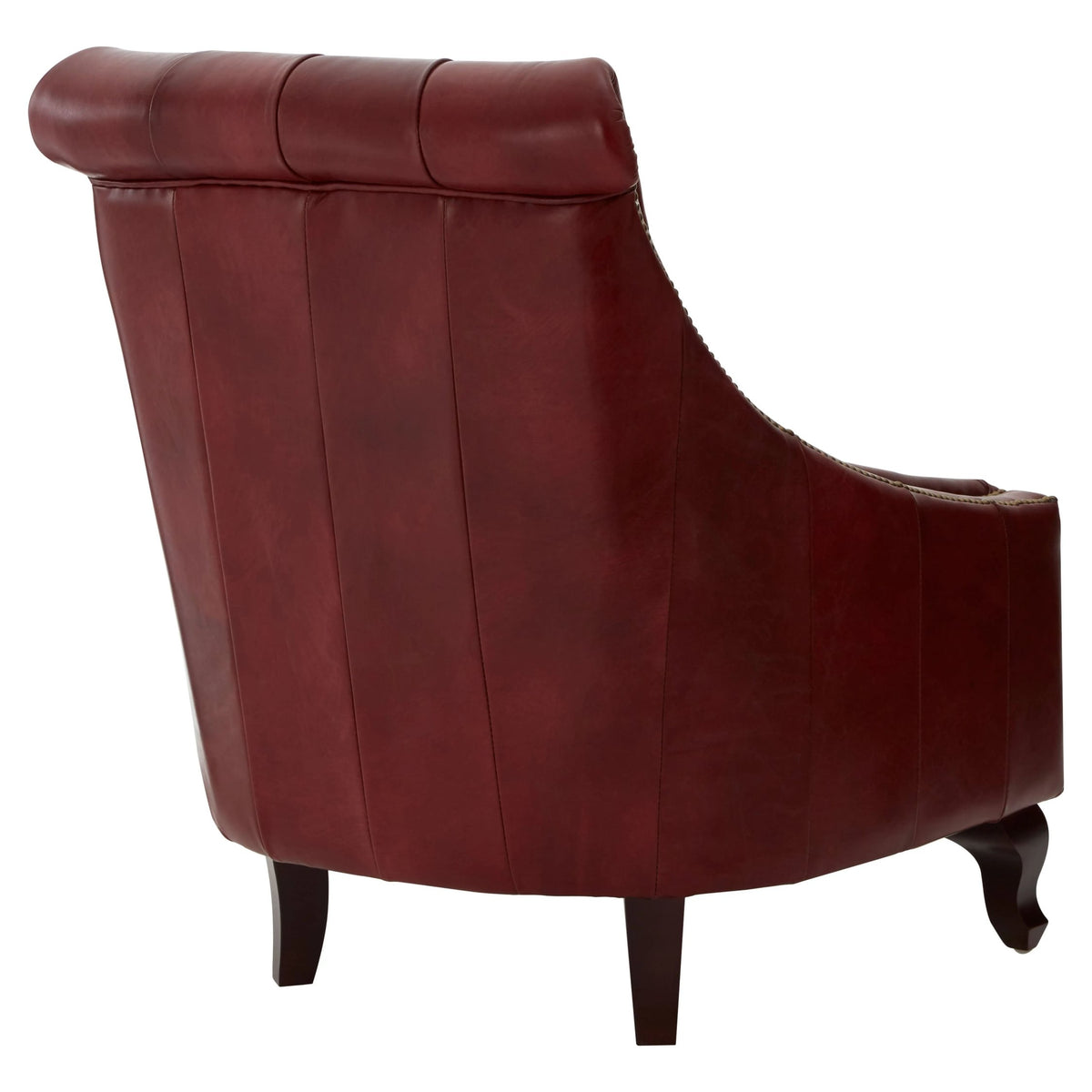 Verona Deep Red Leather Lounge Chair with Tufted Back (W75cm)