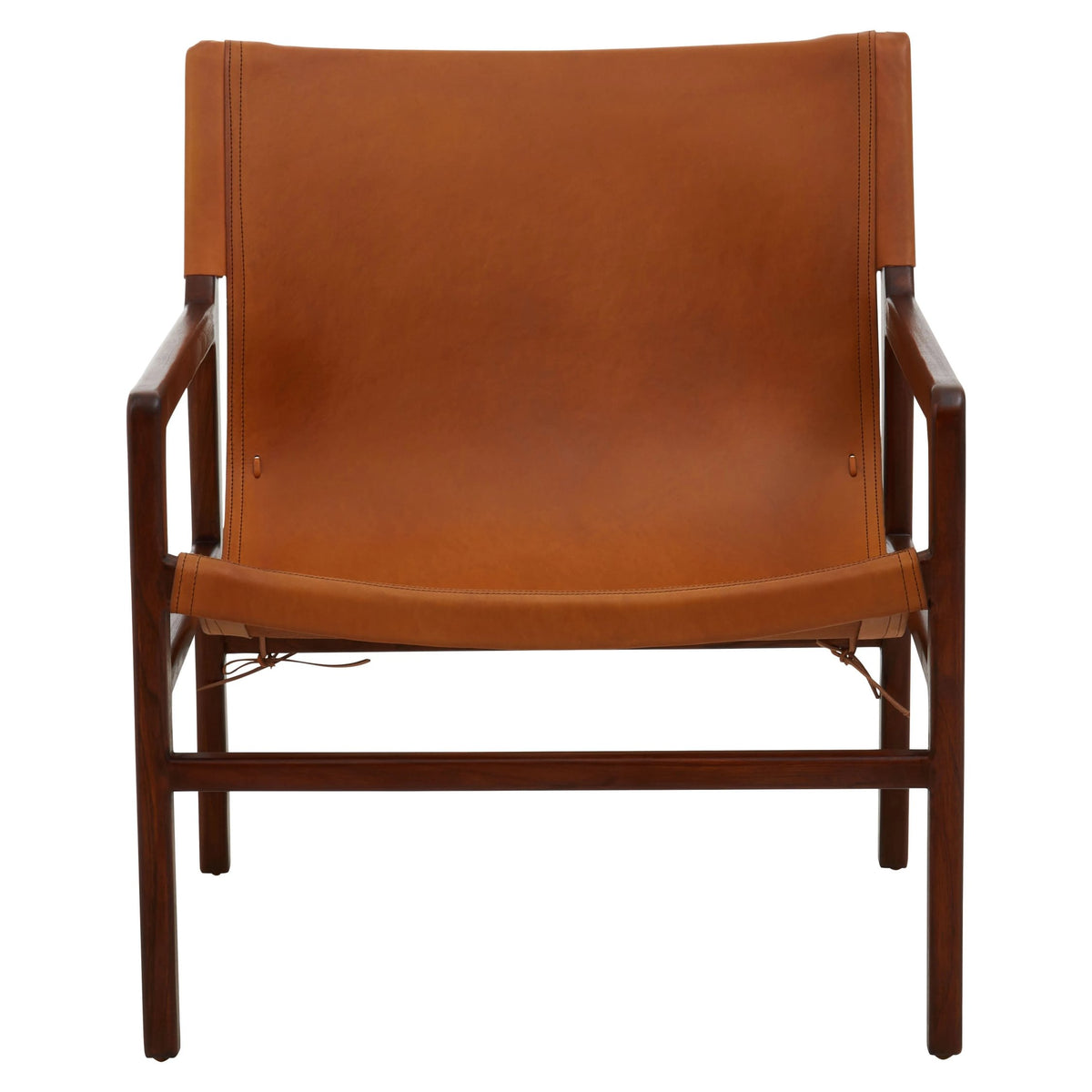 Carlton Antique Brown Leather Sling Chair