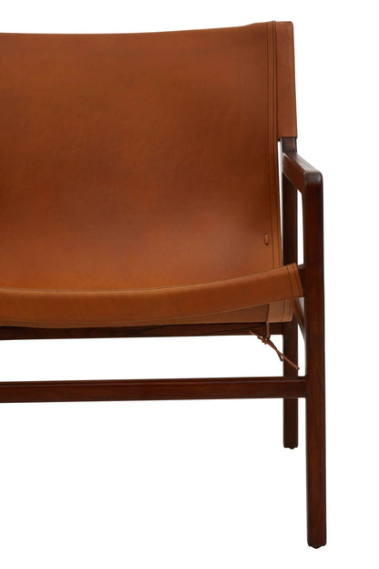 Carlton Antique Brown Leather Sling Chair