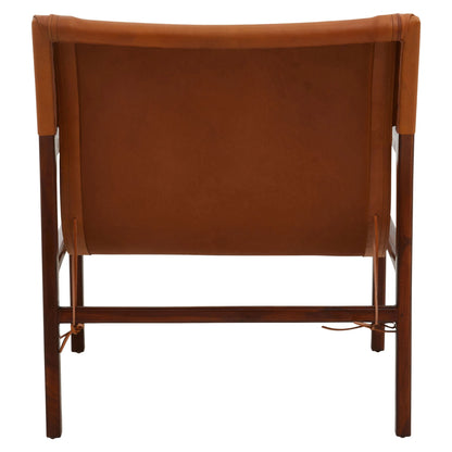 Carlton Antique Brown Leather Sling Chair