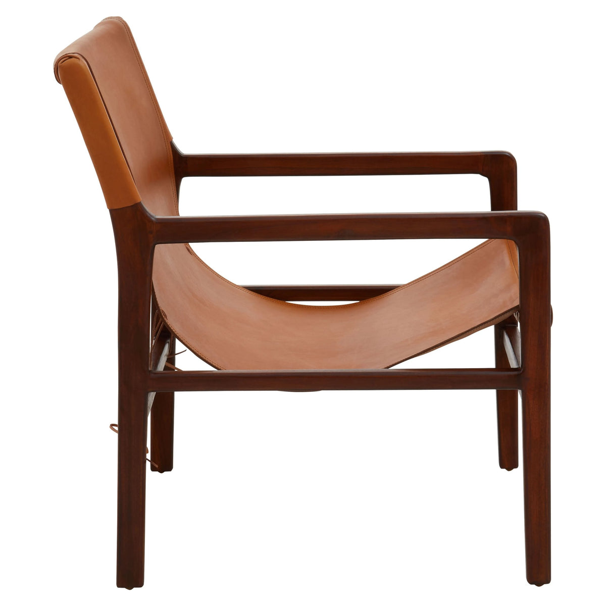 Carlton Antique Brown Leather Sling Chair