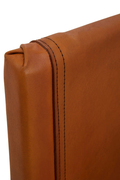 Carlton Antique Brown Leather Sling Chair