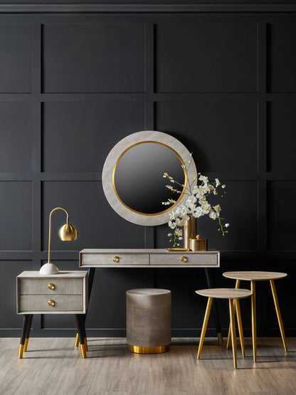 Portofino Shagreen Effect Round Stool and Side Table