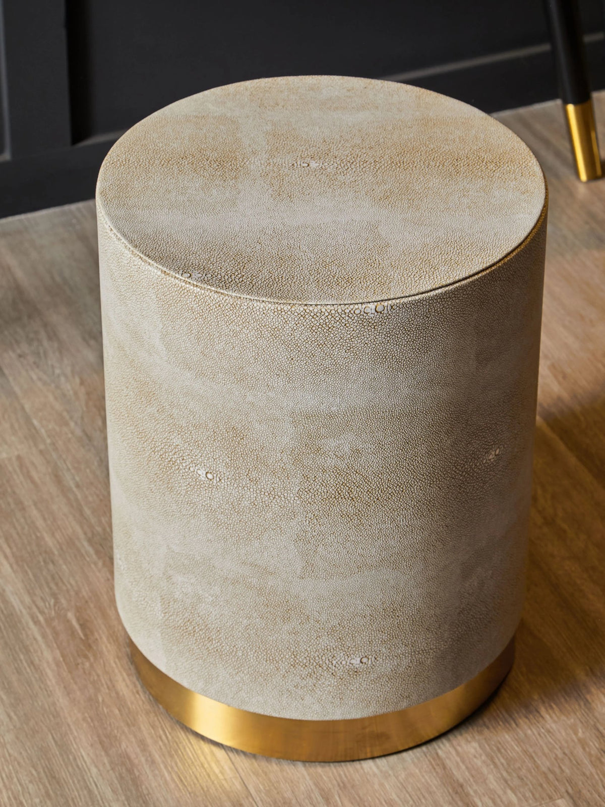 Portofino Shagreen Effect Round Stool and Side Table