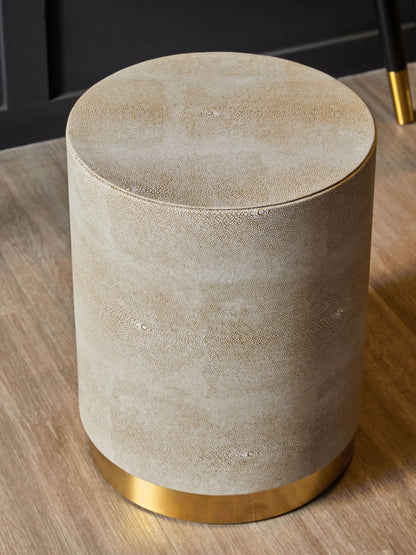 Portofino Shagreen Effect Round Stool and Side Table