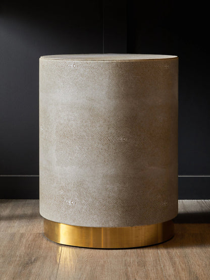 Portofino Shagreen Effect Round Stool and Side Table