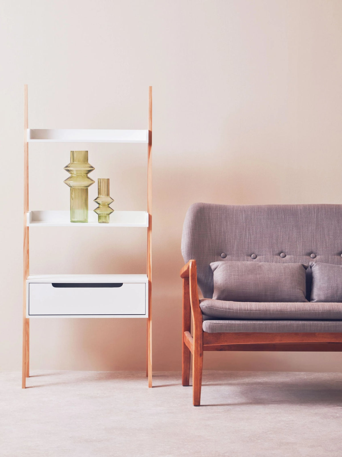 Capri White Ladder Style Shelf Unit