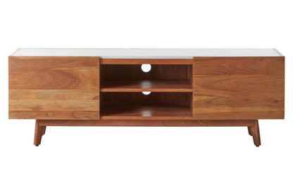 Richmond Acacia Wood and White Marble Media Unit