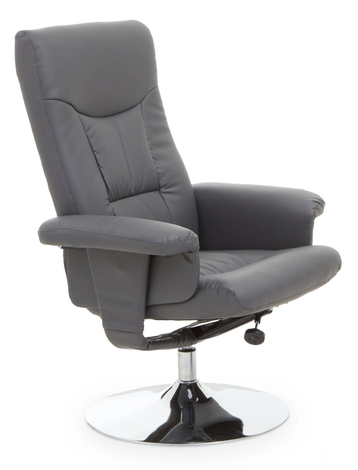 Nantwich Leather Effect Reclining Chair #colour_grey
