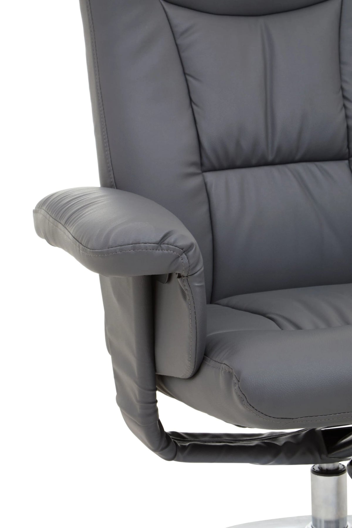 Nantwich Leather Effect Reclining Chair #colour_grey