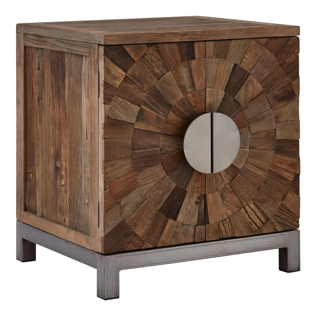 Bexhill Small Recycled Elm Wood 2 Door Cabinet