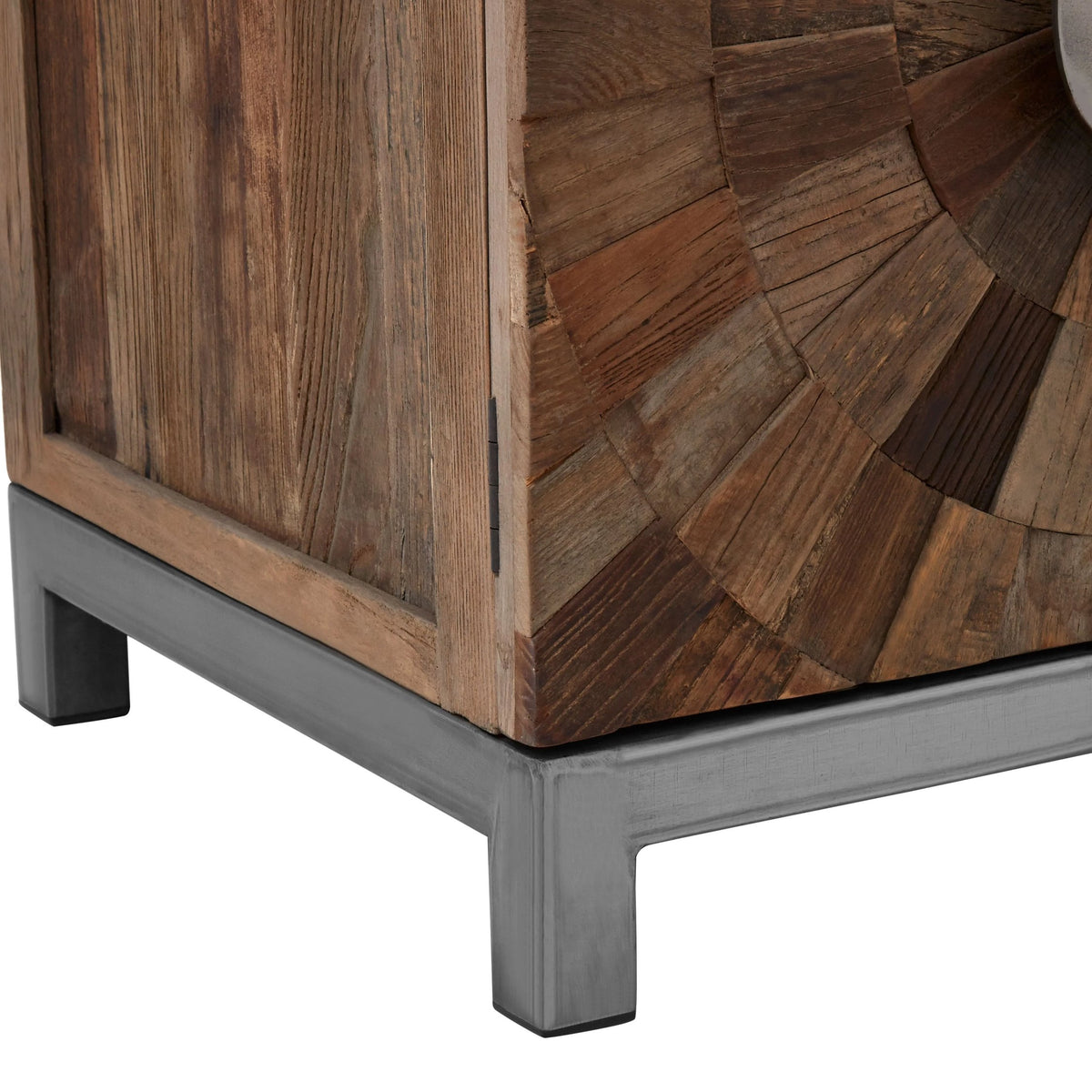 Bexhill Small Recycled Elm Wood 2 Door Cabinet