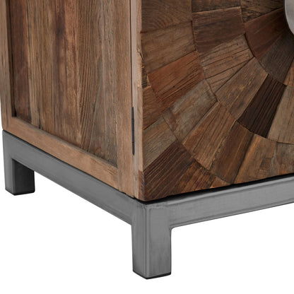 Bexhill Small Recycled Elm Wood 2 Door Cabinet