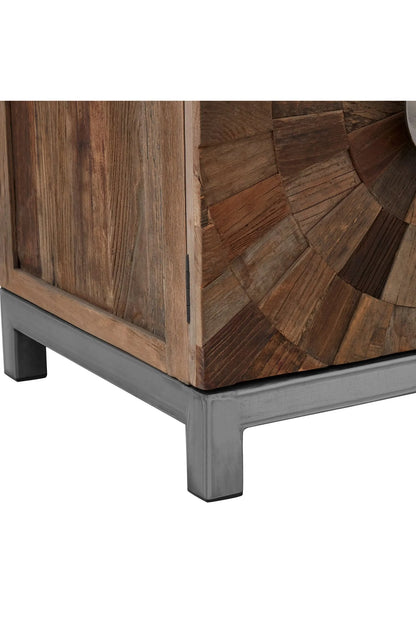 Bexhill Small Recycled Elm Wood 2 Door Cabinet