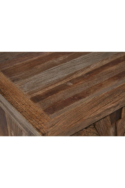 Bexhill Small Recycled Elm Wood 2 Door Cabinet