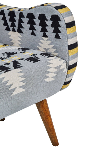 Granada Kilim Style Armchair with Mango Wood Legs