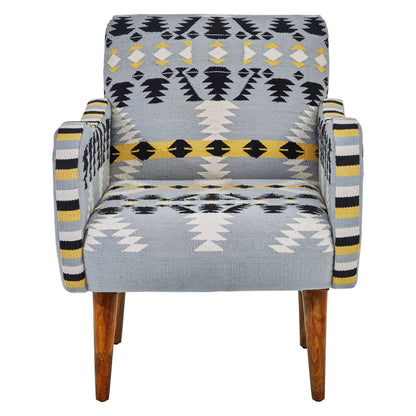Granada Kilim Style Armchair with Mango Wood Legs