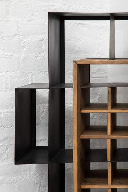 Siena Recycled Pine Wood Design Shelf Unit with Wine Storage