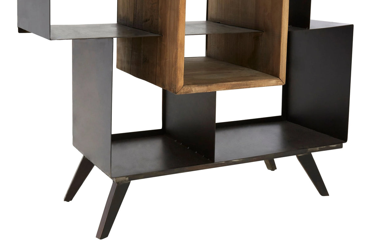Siena Recycled Pine Wood Design Shelf Unit with Wine Storage