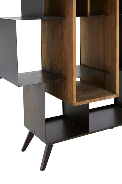 Siena Recycled Pine Wood Design Shelf Unit with Wine Storage