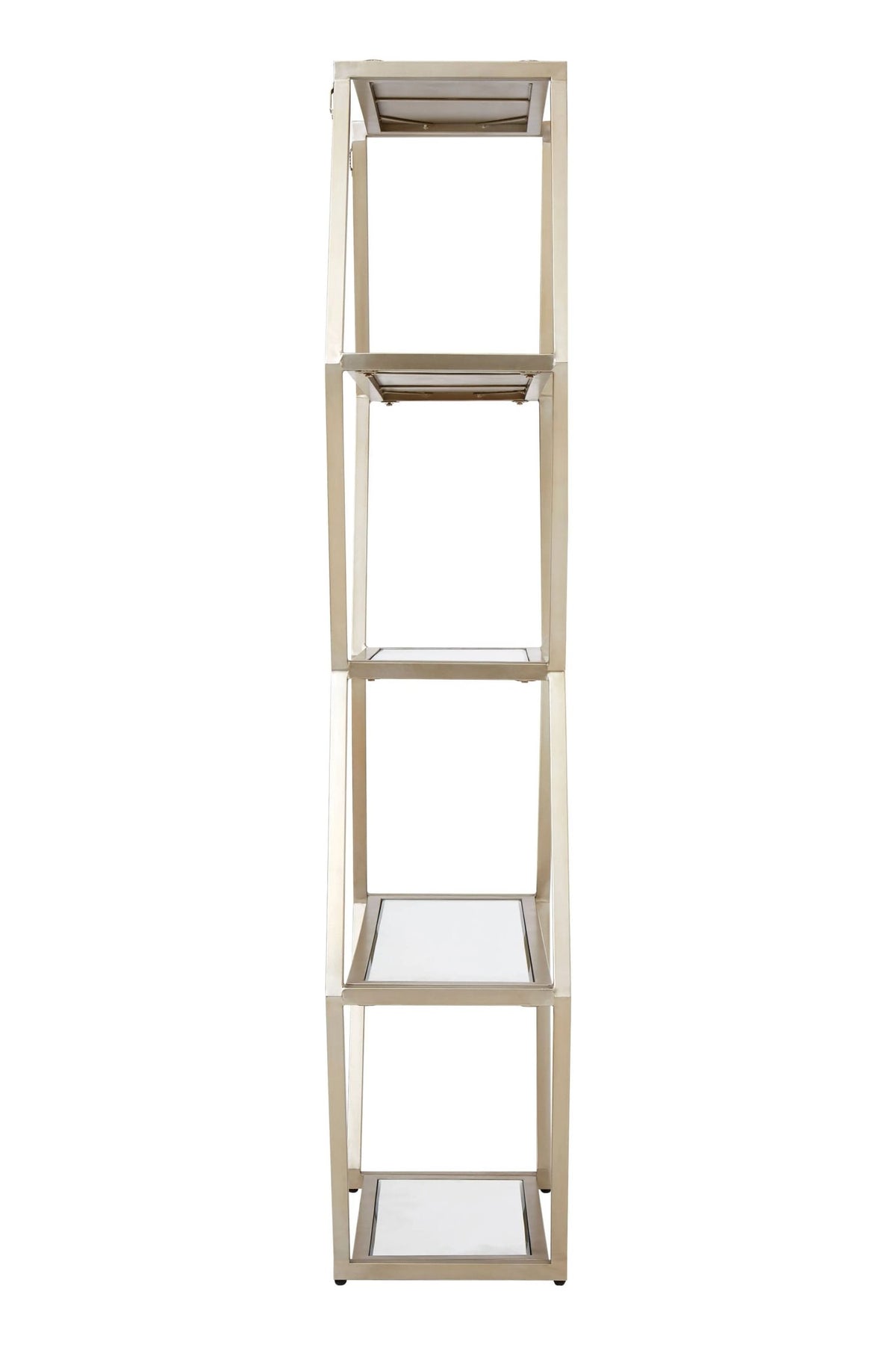 Marazion Champagne Finish Mirrored Stacked Hexagon Shelf Unit