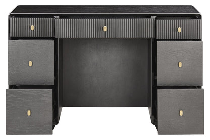 Rye Wood Veneer Seven Drawer Dressing Table 