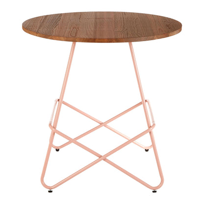 Madison Metal and Elm Wood Round Dining Table 
