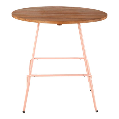 Madison Metal and Elm Wood Round Dining Table 