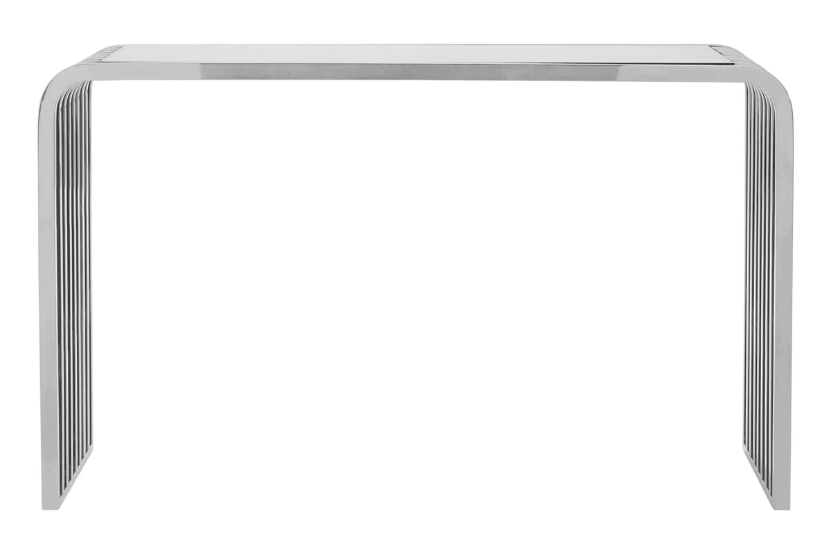 Valencia Slatted Console Table #colour_silver