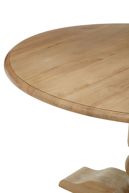 Brighton Oak Wood Round Dining Table