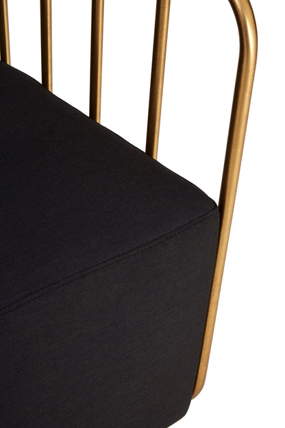 Swanage Black Linen and Gold Frame Chair