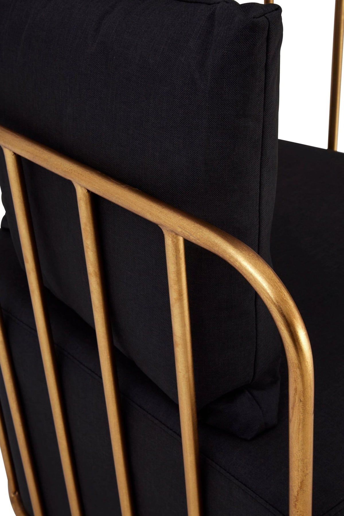 Swanage Black Linen and Gold Frame Chair