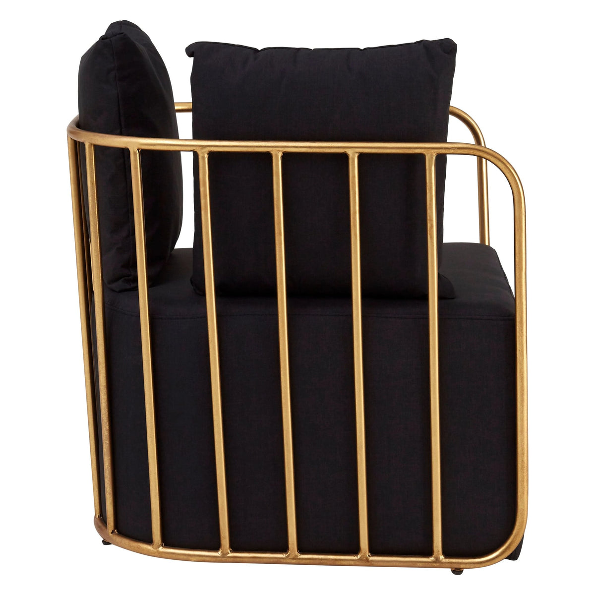Swanage Black Linen and Gold Frame Chair