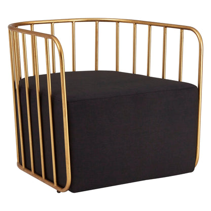 Swanage Black Linen and Gold Frame Chair