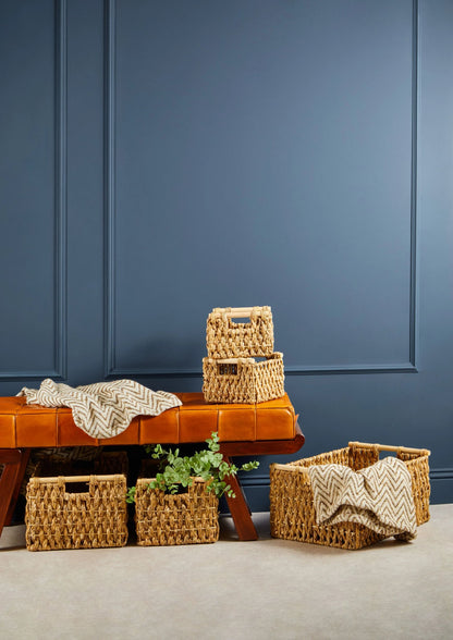 Carlton Brown Leather Bench with Cedar Wood Angular Base