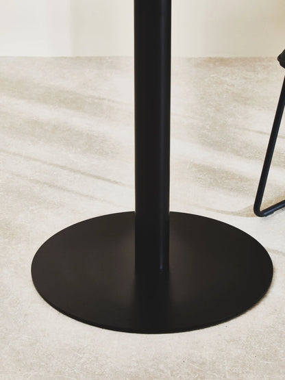 Halifax Round Glass and Matt Black Dining Table