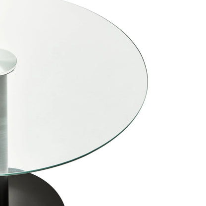 Halifax Round Glass and Matt Black Dining Table