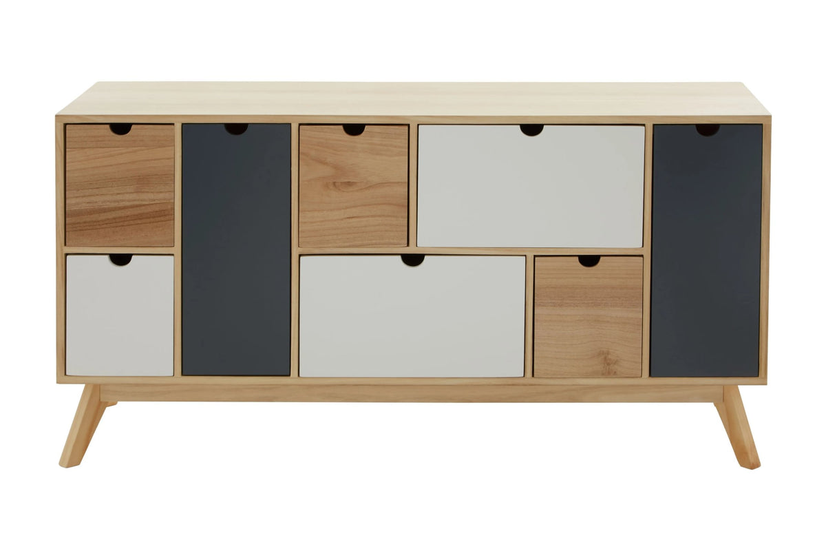 Sherborne Tri Colour Chest of 6 Drawers and 2 Doors Cabinet