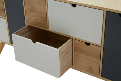 Sherborne Tri Colour Chest of 6 Drawers and 2 Doors Cabinet