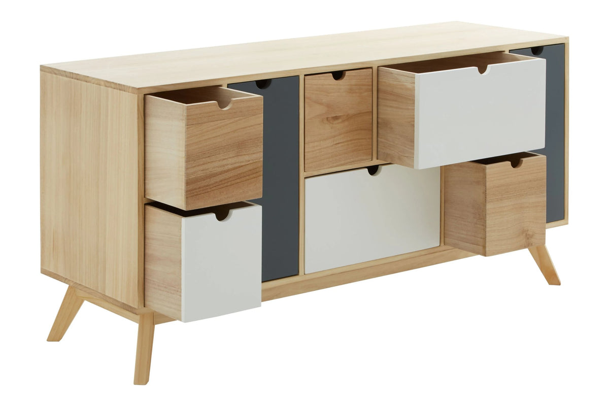 Sherborne Tri Colour Chest of 6 Drawers and 2 Doors Cabinet