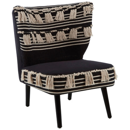 Granada Black and White Textured Fabric Chair