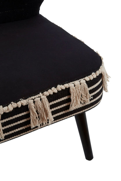Granada Black and White Textured Fabric Chair