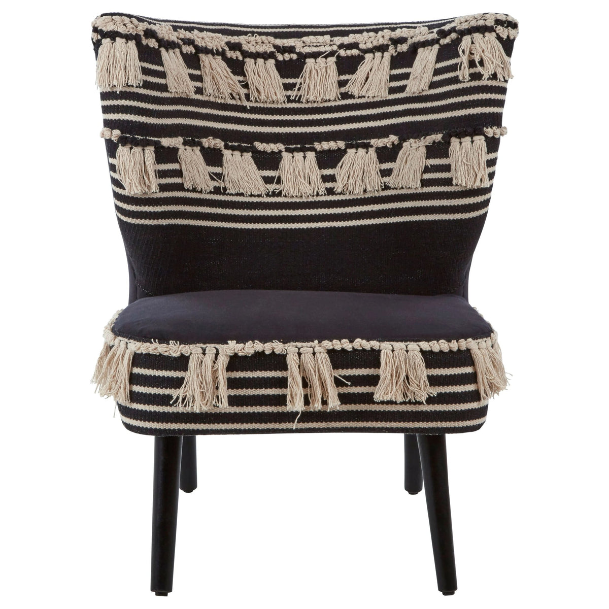 Granada Black and White Textured Fabric Chair