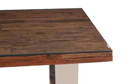 Madison Recycled Natural Wood Dining Table with Curved Legs