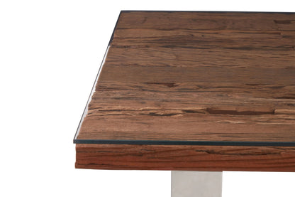 Madison Recycled Natural Wood Dining Table with Curved Legs
