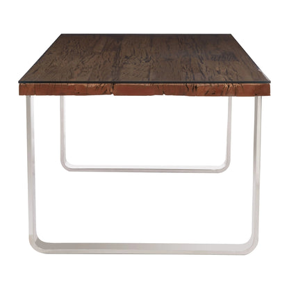 Madison Recycled Natural Wood Dining Table with Curved Legs